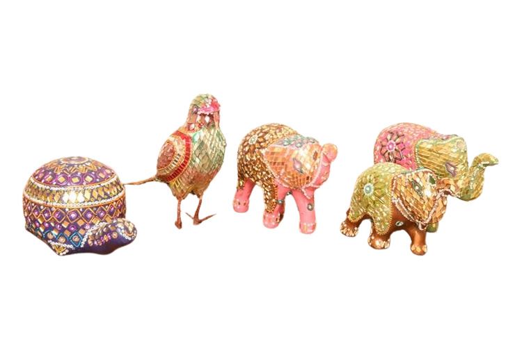Group Colorful Animal Figures