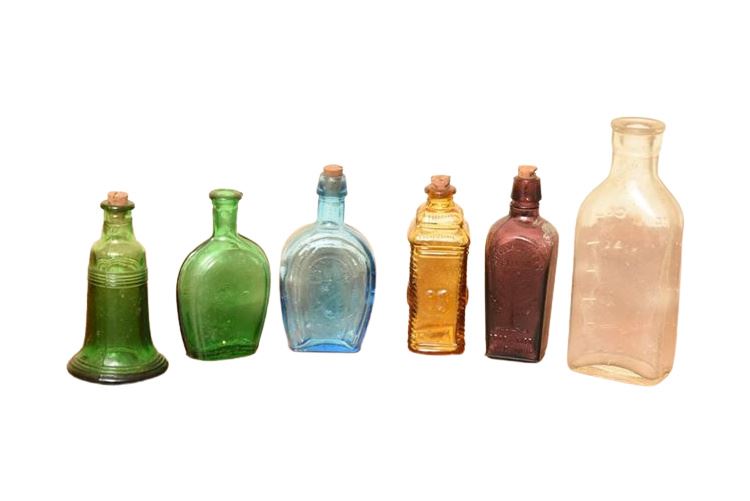 Group Vintage Glass Bottles