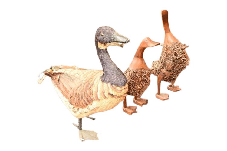 Three (3) Duck Figures