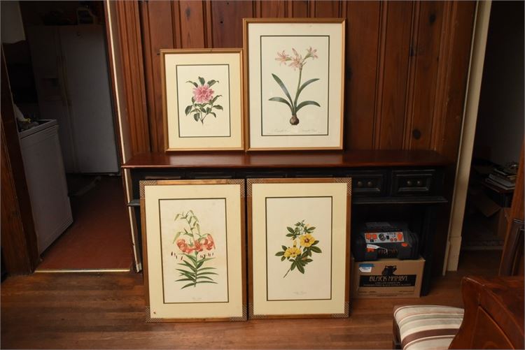Four (4) Framed Botanical Prints