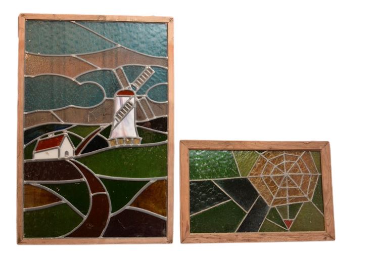 Two (2) Stained Glass Panels