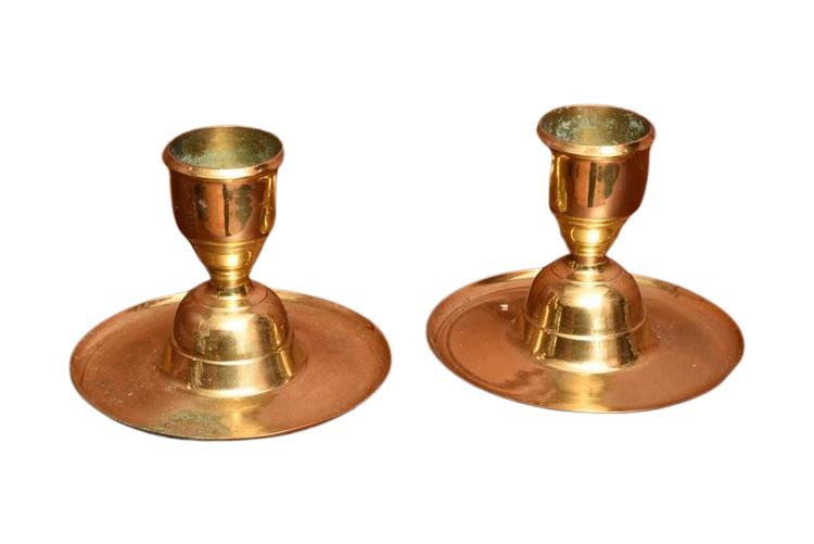 Pair Brass Candle Holders