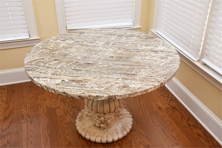 Beautiful, Round 44 inch 100% Filled and Polished Travertine Marble Dining Table