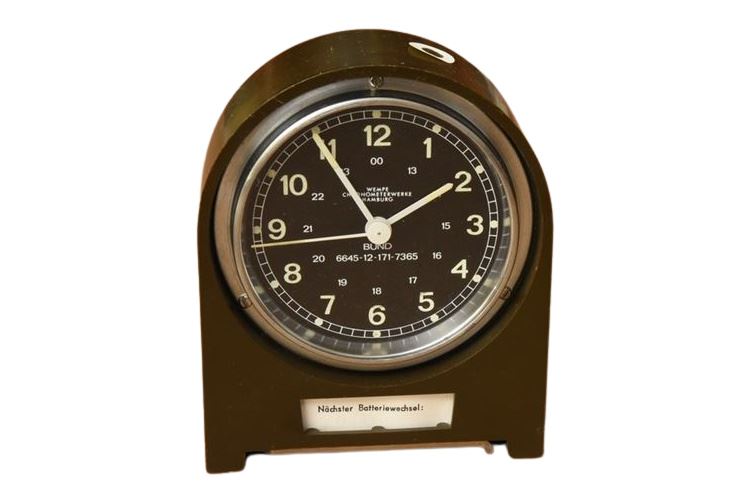 1960’s Cold War, German Wempe desk clock made in Hamburg, Germany