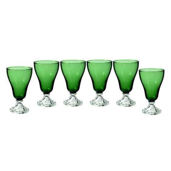 Burple-Inspiration Green Water Goblets, 6 Pc Set