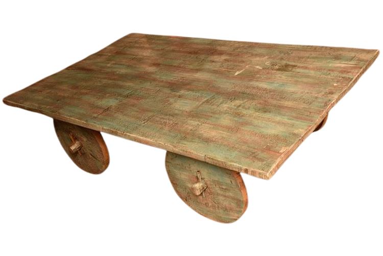 Indian Cart Table/ Wheel Coffee Table