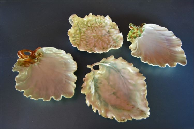 Four (4)  Royal Bayreuth Leaf Form Dishes