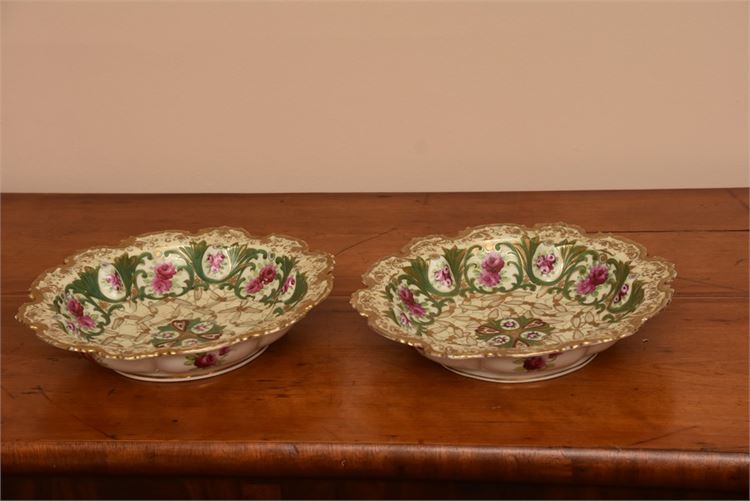 Pair Painted Porcelain Bowls