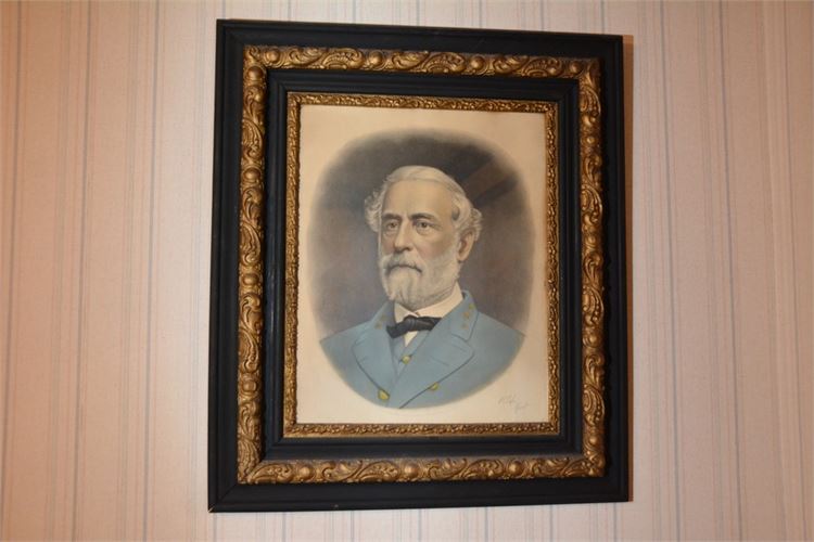 Portrait Of Robert E Lee Library of Congress Engraving by AB Walters 1870