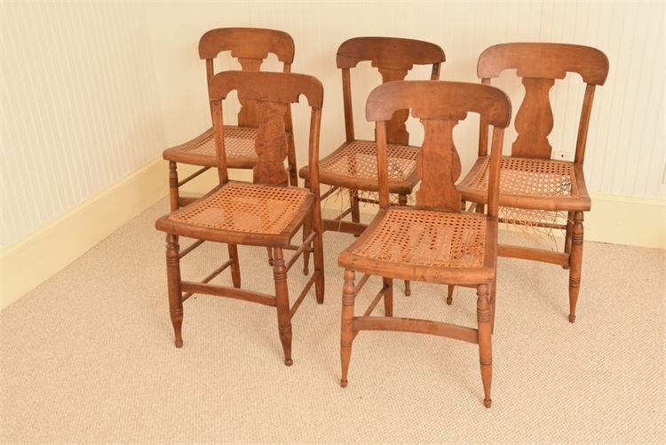Five (5) Cane Seat Dining Chairs