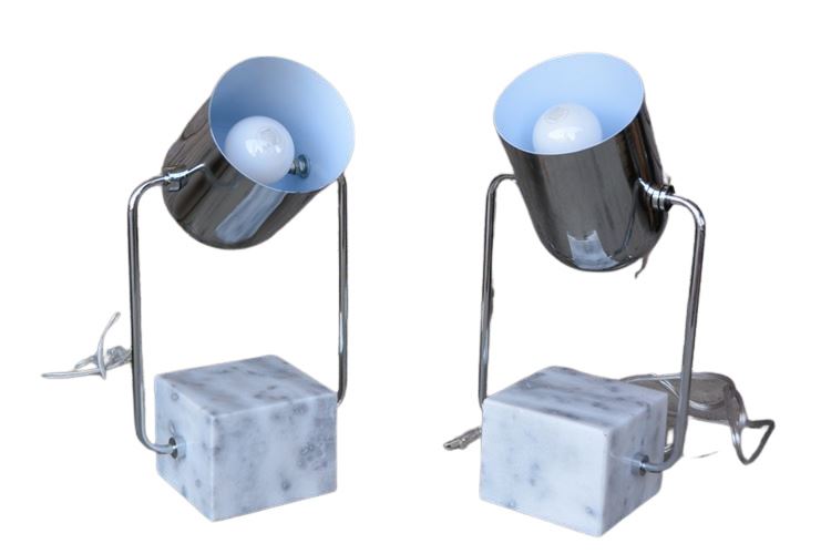 Post Modern Chrome Spotlight Table Lamps