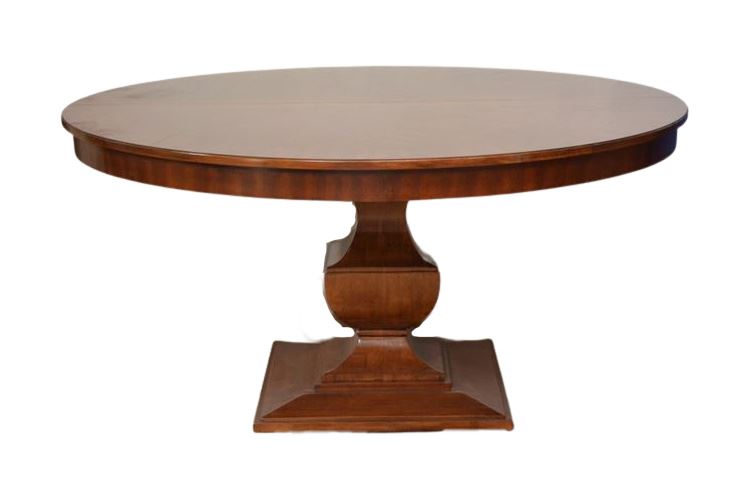 MARTHA STEWART Pedestal Base Dining Table With Leaf