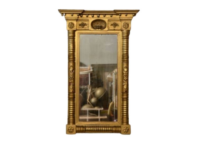 19th Classical Gilt Mirror With Shell Carving