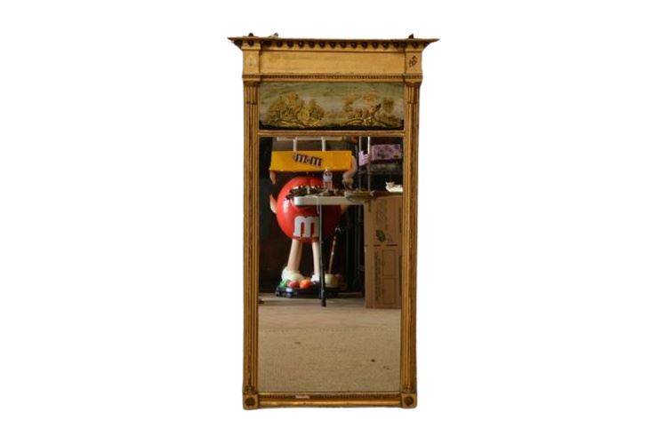 Antique Gilt Wood Trumeau Mirror