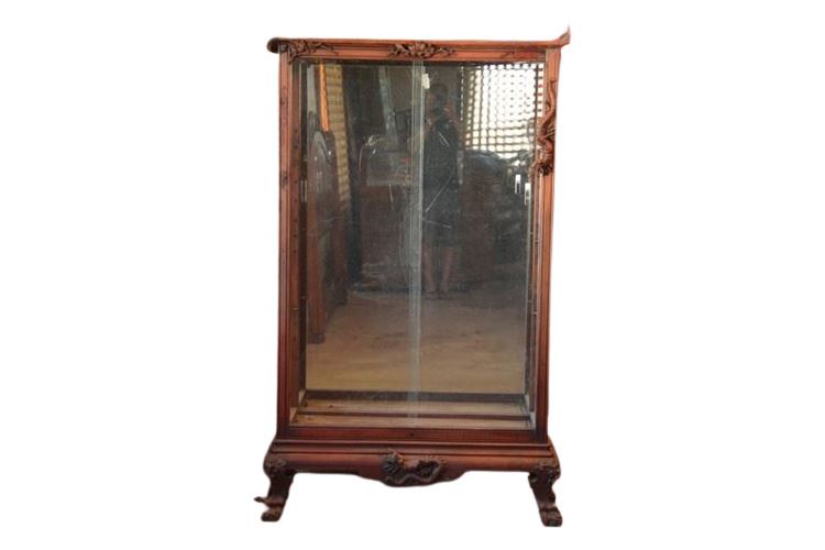 Antique Carved Asian Style Display Cabinet