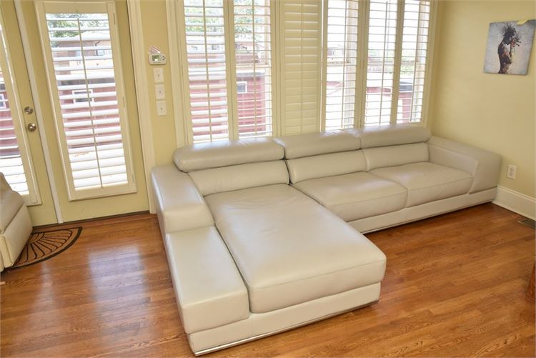 Modern L Shaped Quality Leather  Sectional