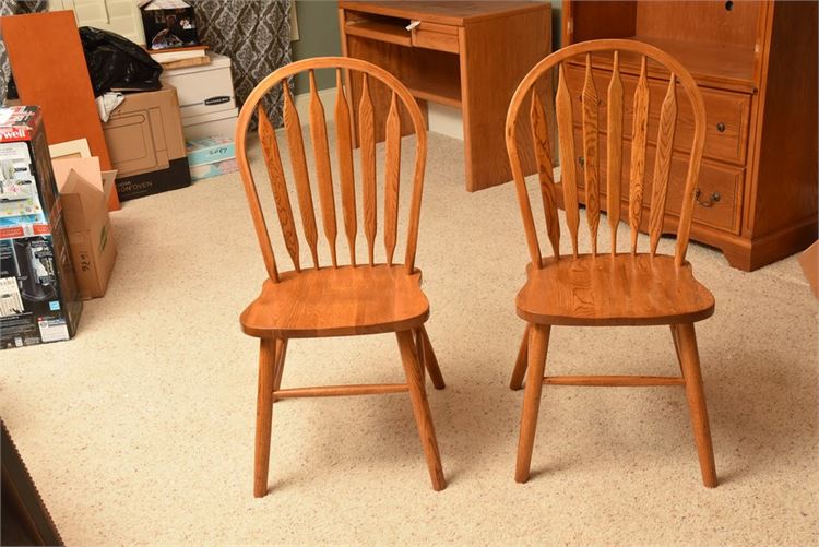 Two (2) Spindle Back Dining Chairs