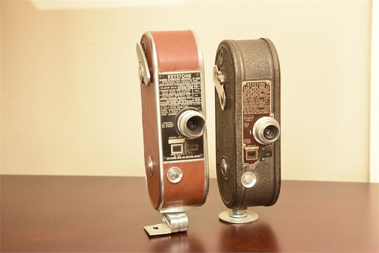 Two (2) Vintage Keystone Movie Cameras