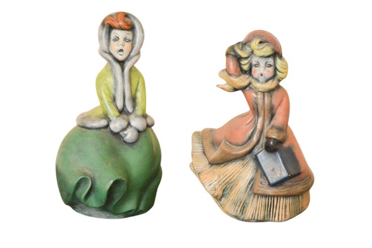 Two (2) Vintage Atlantic Mold Ceramic Figures