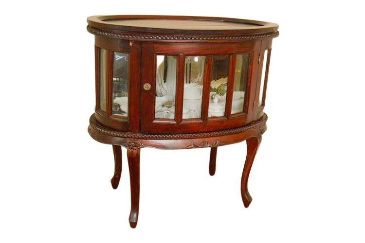 Antique Oval Curio Cabinet
