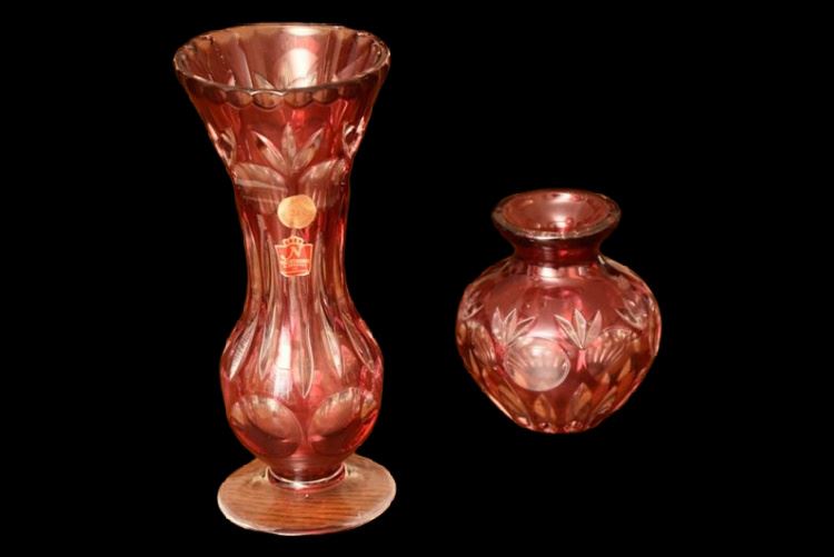 Two (2) Crystal Vases