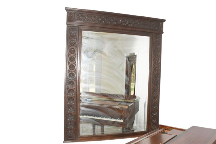 Antique Carved Oak Mirror