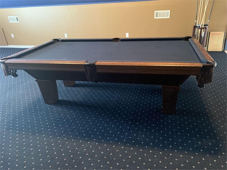 Billiards Table and Pool Cue Rack