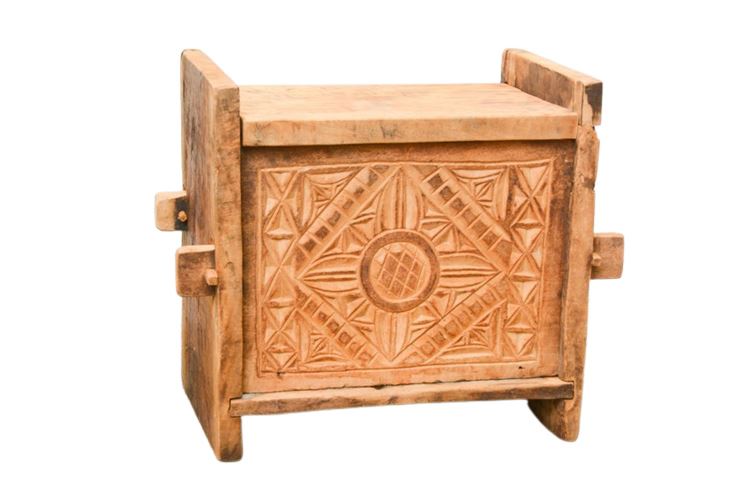 Antique Indian Wooden Storage Chest/ Trunk