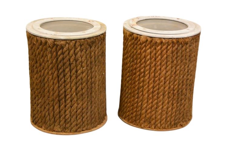 Pair Nautical Themed End Tables
