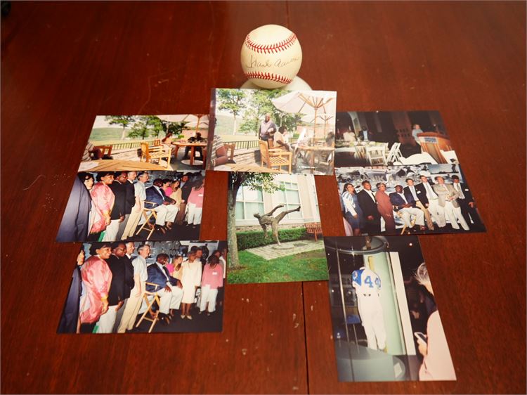 Signed Hank Aaron Ball W/ Pictures