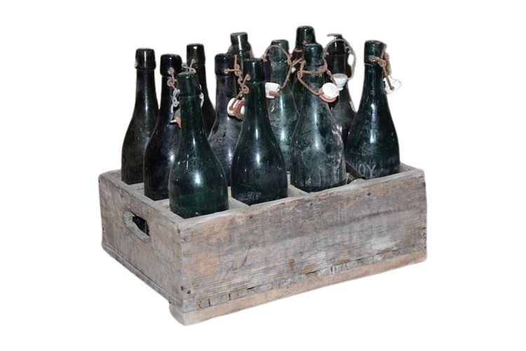 Vintage Bottles and Bottle Carrier