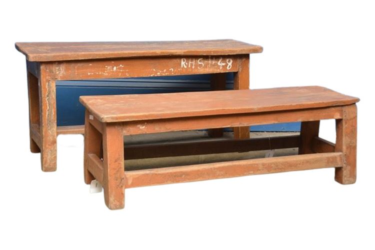 Two (2) Painted Wooden Benches