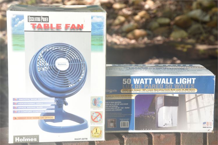 Fan and Wall Light