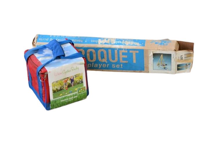 Partial Croquet and Bocce Ball Set