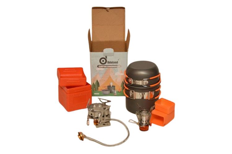 Odoland Outdoor Hiking All in One Cook Set W/Stove