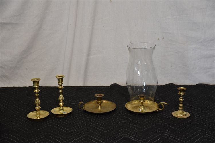 Group Brass Candle Holders