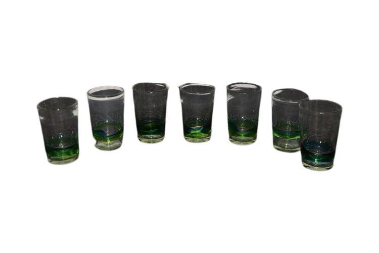 Group Green and Blue Drinking Glasses