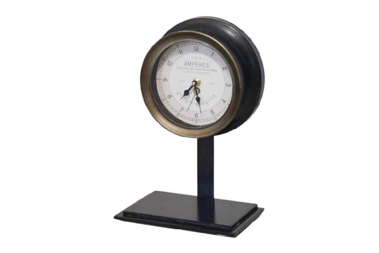 RESTORATION HARDWARE French Amperes Meter Clock