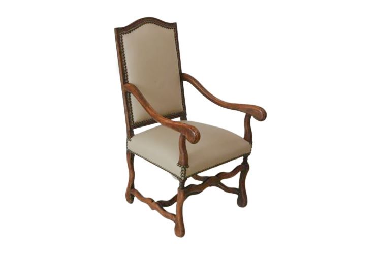 French Style Upholstered Open Armchair