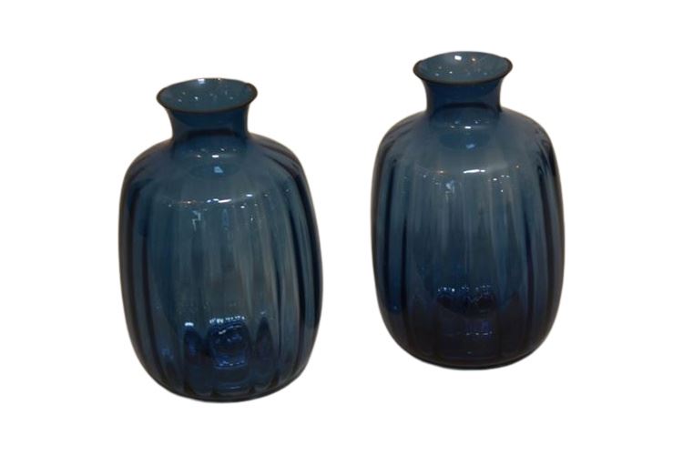 Pair Blue Glass Vases