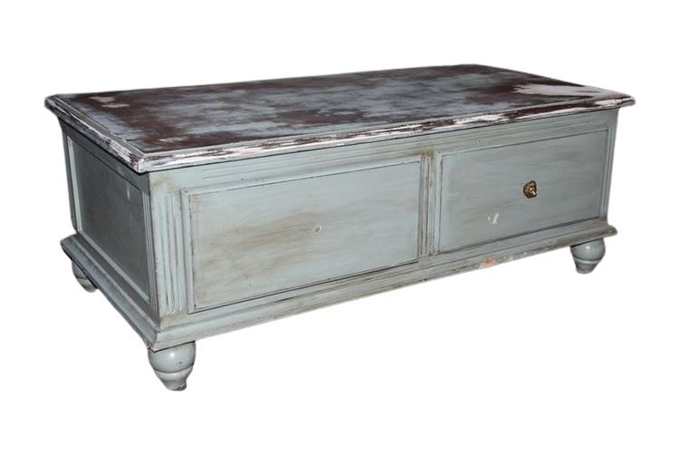 Painted End Table With Drawers