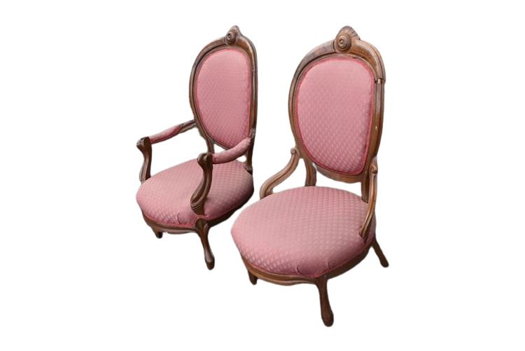 Two Victorian Mahogany Upholstered Chairs