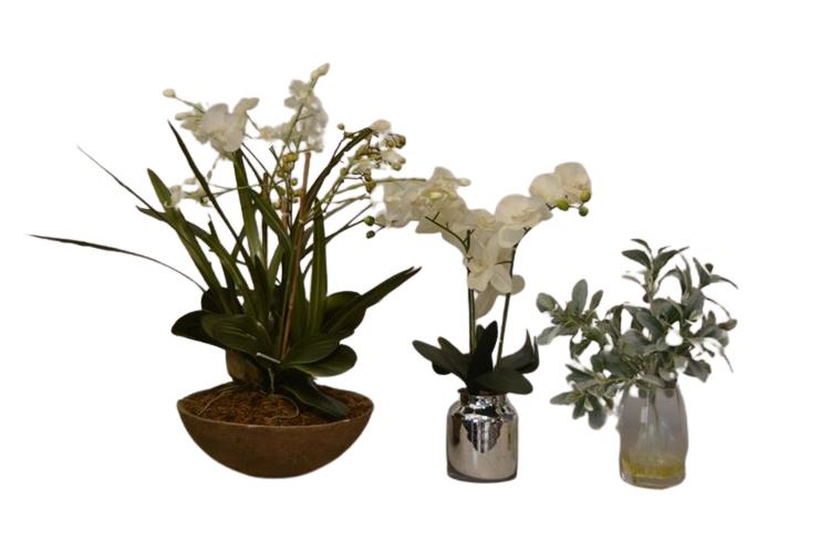 Three (3) Faux Plants