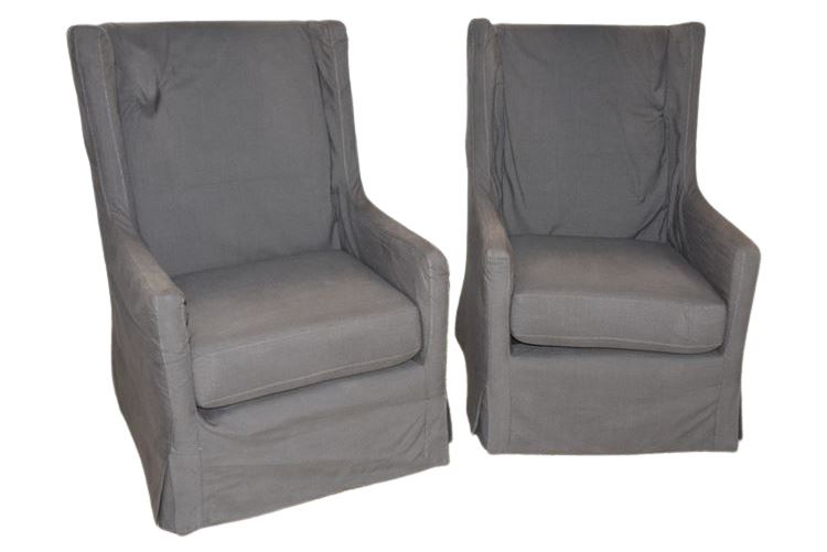 Pair Modern Club Chairs