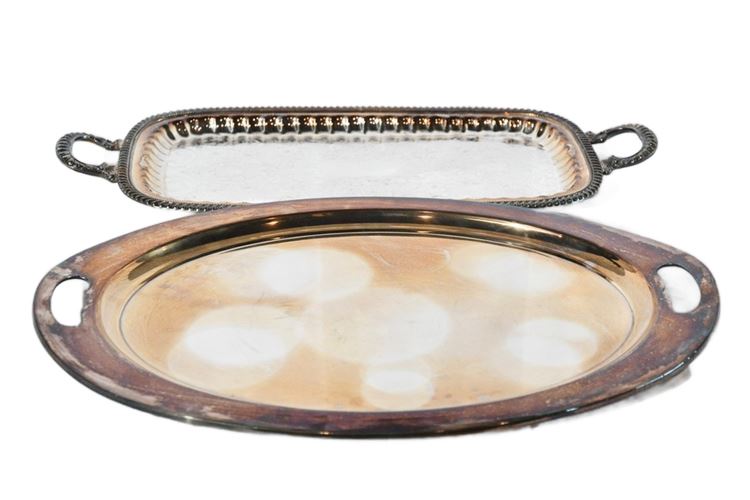 Two (2) Silverplated Serving Trays