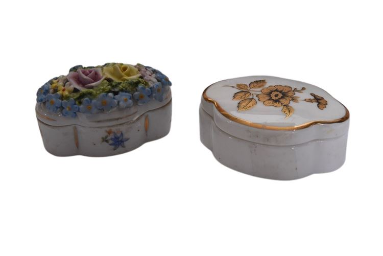 Two (2) Porcelain Trinket Boxes