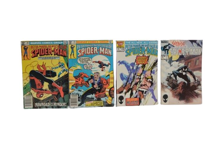 Marvel Comics Spider-Man #57 #58 #119 #1 Web Of Spider-Man