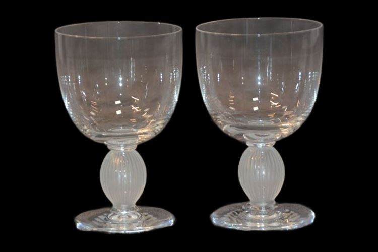 Pair  Lalique Wine Glasses