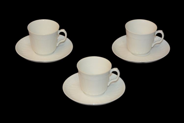 Three (3) Royal Copenhagen Tea Cups W/ Saucers