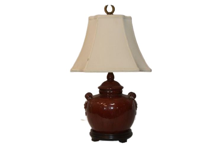 Asian Table Lamp With Shade